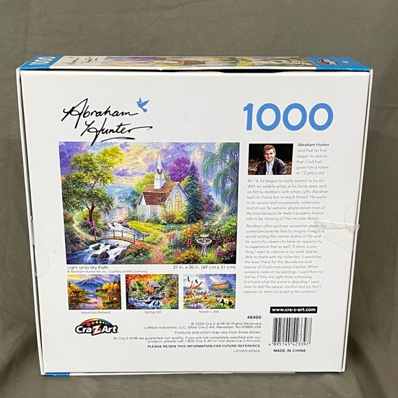 Cra Z Art 1000 Piece Abraham Hunter Jigsaw Puzzle “Light Unto My Path” 2020 - Picture 2 of 3